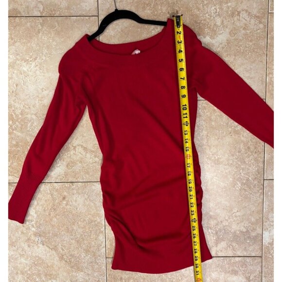 DEREK HEART Red Long Tunic Sweater /Dress- SIZE XS/SMALL - Picture 1 of 4